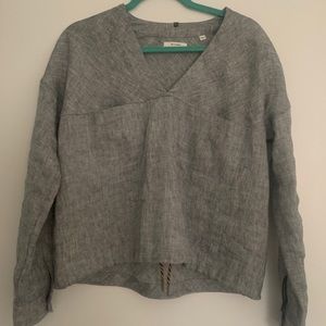 Billy Reid Drawstring Ribbon Shirt